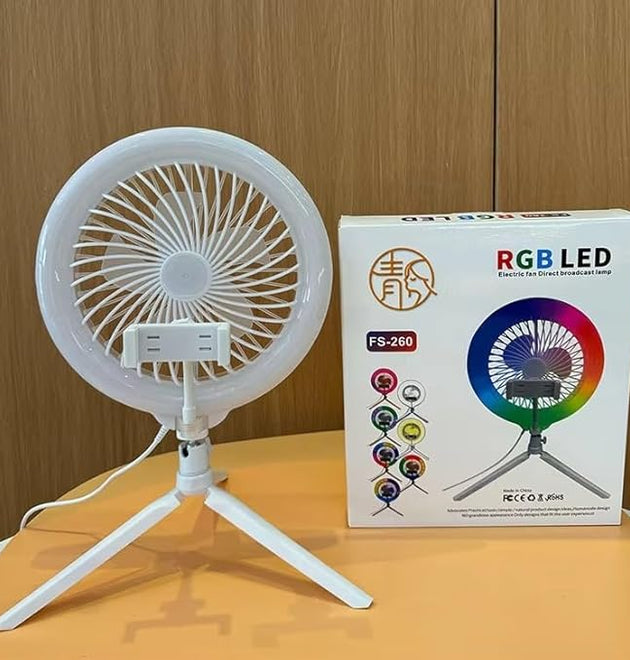 RGB Led fs-260 electric fan direct broadcast lamp