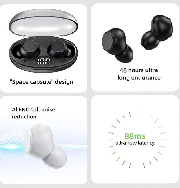 T28 Wireless Earbuds with built in Bluetooth Microphone – True Wireless Earphones